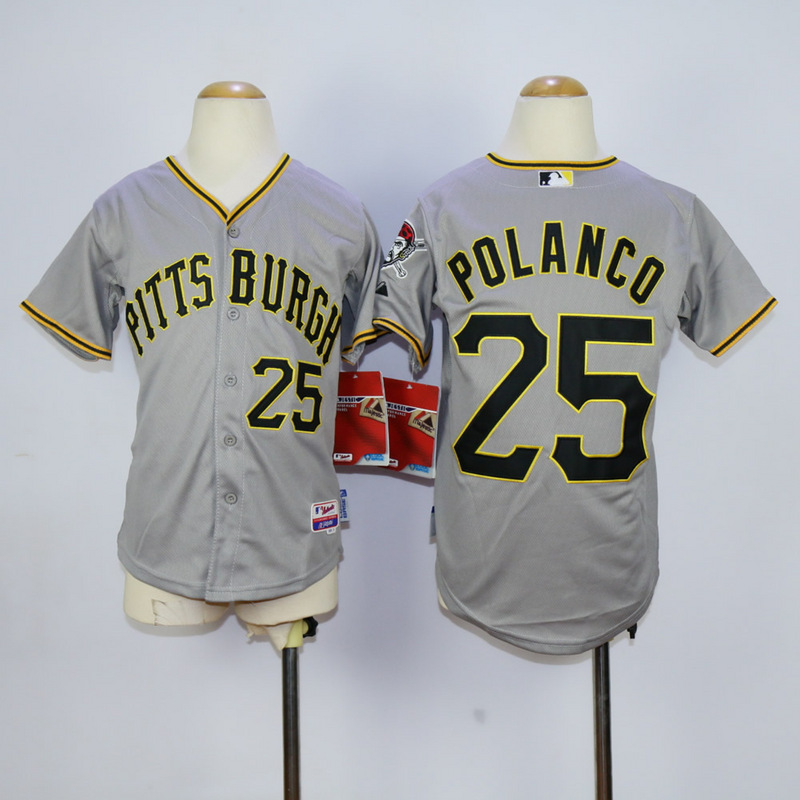 Youth Pittsburgh Pirates 25 Polanco Grey MLB Jerseys